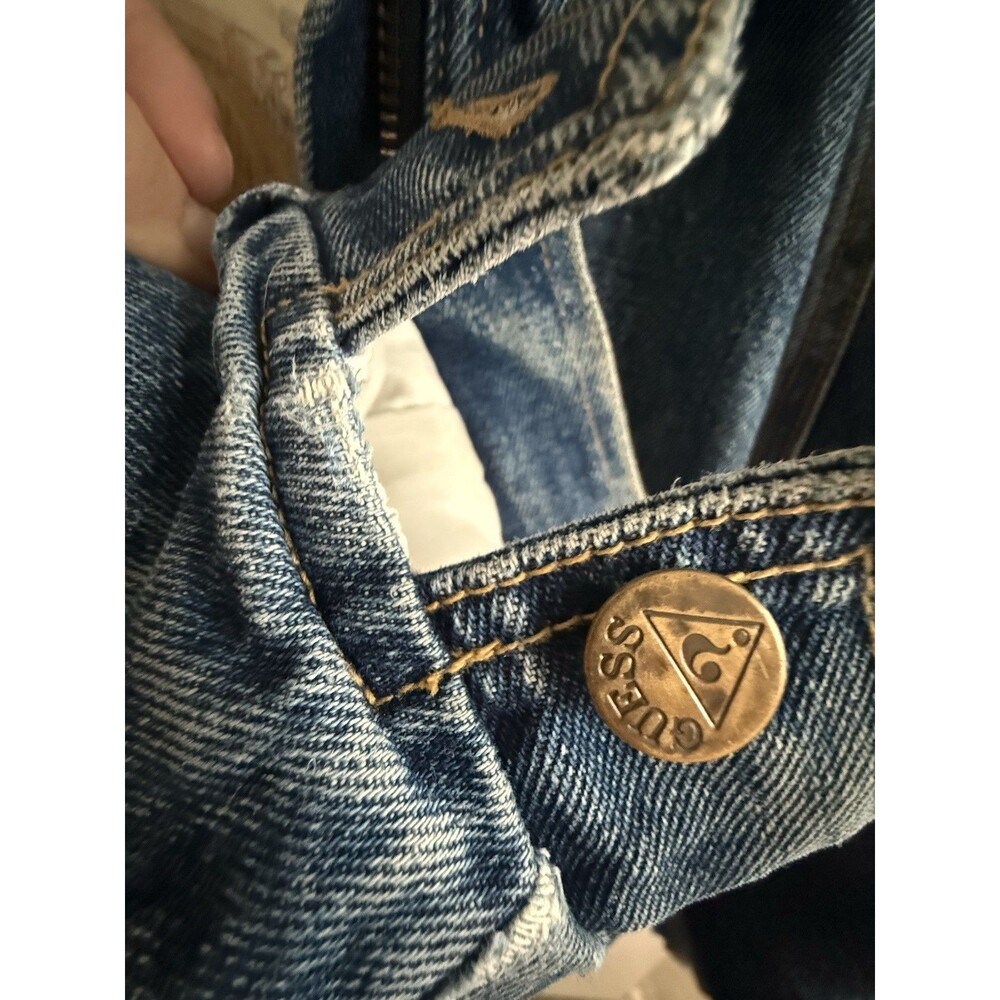 Guess Georges Marciano Vintage 1980s Unisex Denim Bomber Jacket XL Marty McFly - Picture 5 of 16